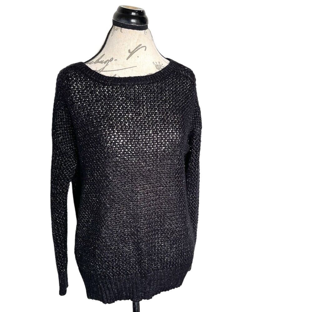 Jennifer Lopez Womens Sweater Size Medium Open Knit Beach Cover Up Edgy punk - Picture 2 of 15